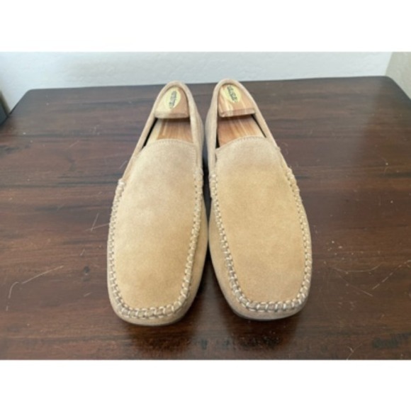 Skechers Mens Loafers Shoes Beige Leather Slip-On Moc Toe Us 9.5 - Picture 3 of 8